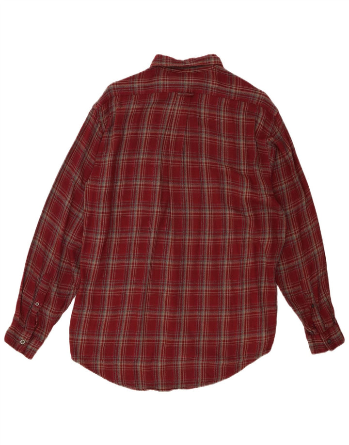 Camicia in flanella da uomo Marks & Spencer piccolo motivo a quadri rossi in viscosa