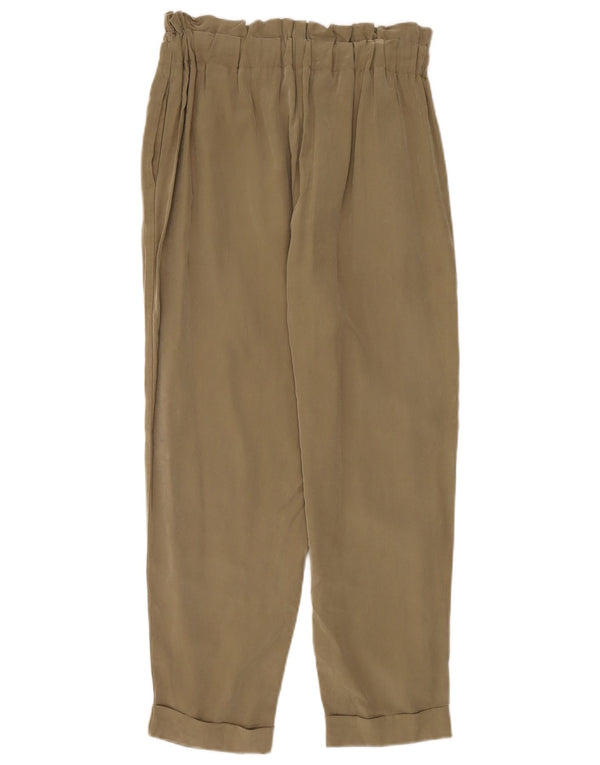 Zara Pantalon décontracté taille haute pour femme Petit W26 L28 Kaki