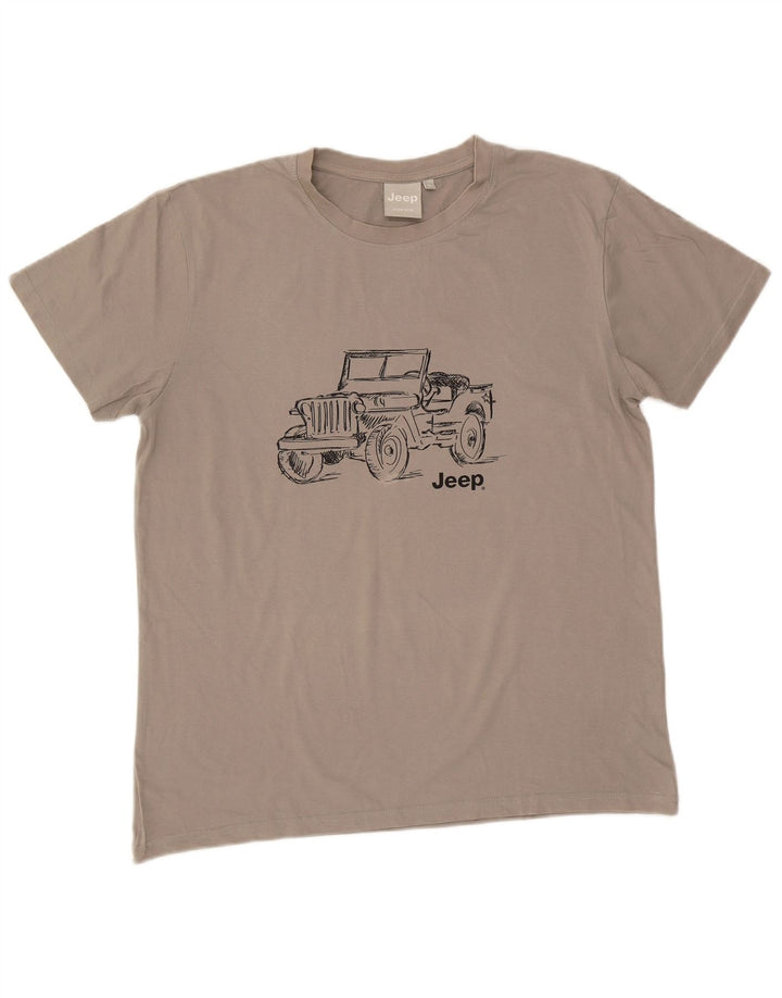 Jeep Mens Graphic T-Shirt Top XL Grey