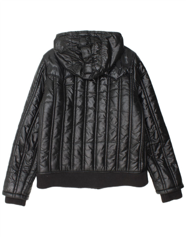 G-STAR Womens Hooded Padded Jacket UK 16 Large Black Polyamide