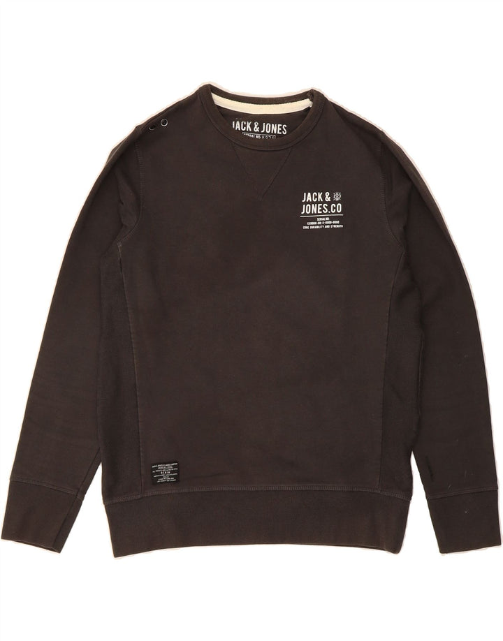 JACK & JONES Mens Sweatshirt Jumper Medium Black Cotton Vintage Jack & Jones and Second-Hand Jack & Jones from Messina Hembry 