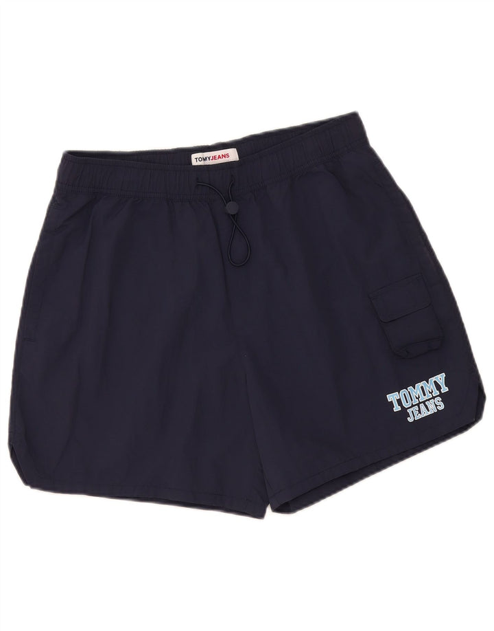Tommy Hilfiger Mens Graphic Swimming Shorts Small  Navy Blue Polyamide