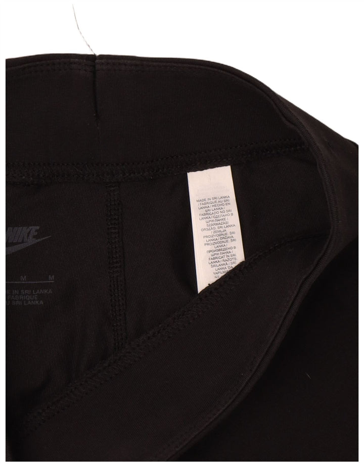 Nike Womens Graphic Leggings UK 14 Medium  Black Cotton