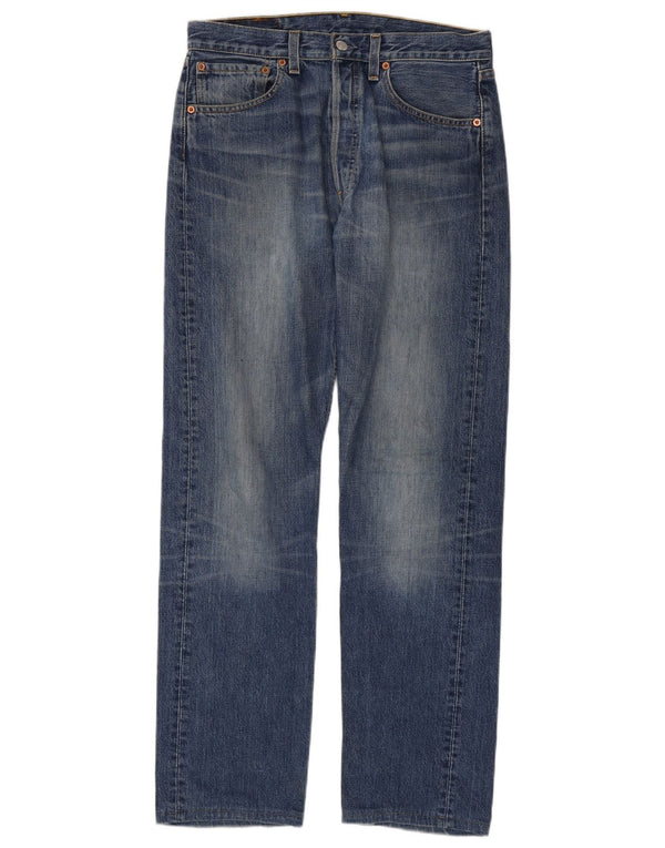 Levi's Mens 501 Straight Jeans W32 L34 Μπλε Βαμβακερό