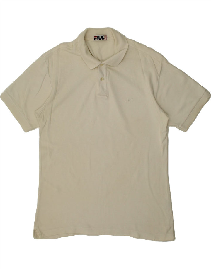 FILA Mens Polo Shirt IT 50 Medium White Vintage Fila and Second-Hand Fila from Messina Hembry 