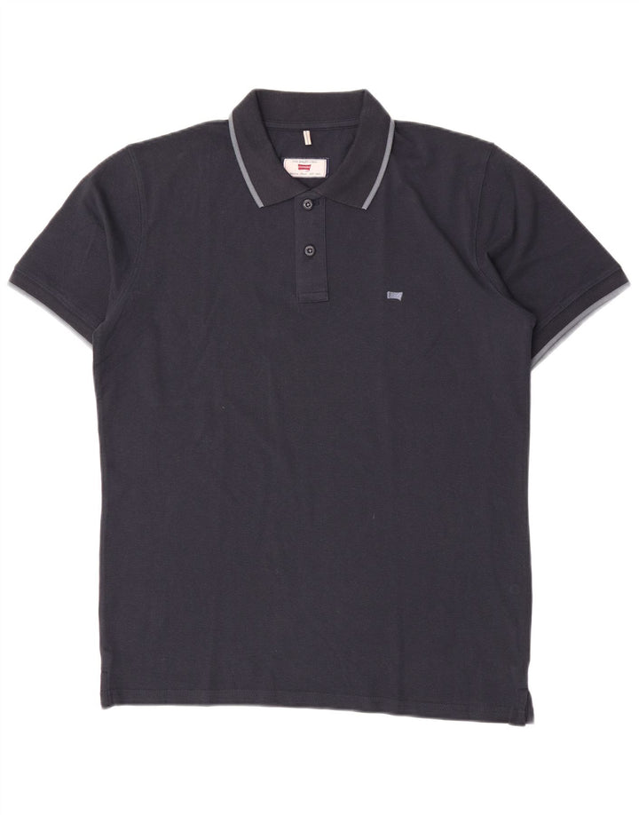 Carrera Mens Polo Shirt Large Navy Blue Cotton