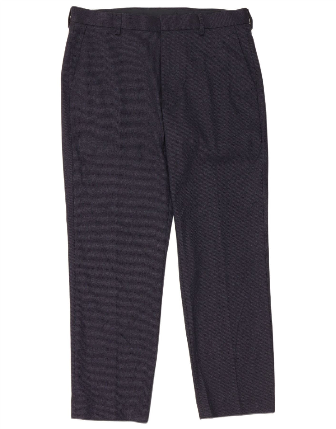 Marks & Spencer Mens Straight Suit Trousers W34 L29 Navy Blue Polyester