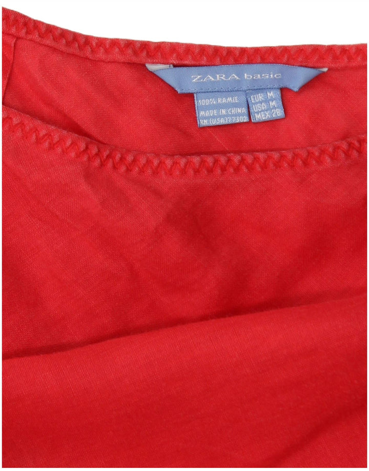 Zara Womens A-Line Skirt Medium W28 Red Ramie