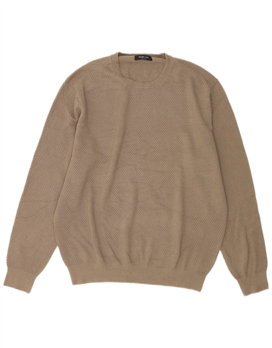 Massimo Dutti Mens Crew Neck Jumper Sweater XL Beige