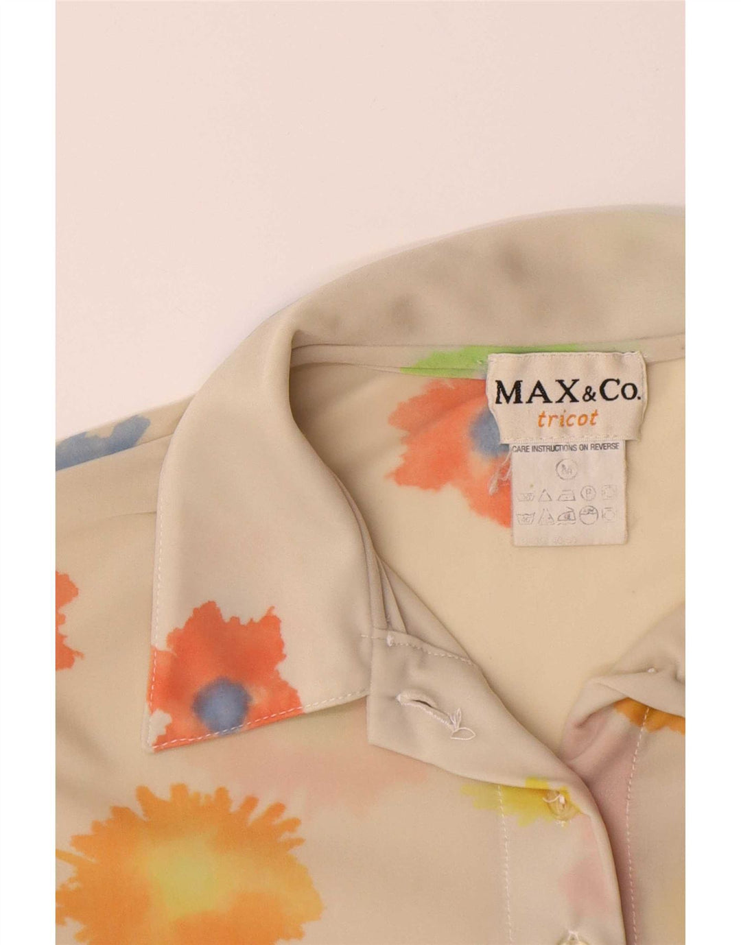Max & Co. Womens Shirt Blouse UK 12 Medium Off White Floral