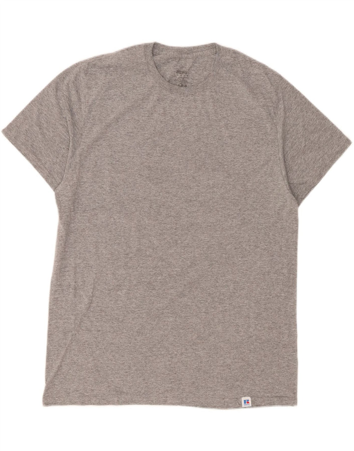 RUSSELL ATHLETIC Mens T-Shirt Top Large Grey Polyester Vintage Russell Athletic and Second-Hand Russell Athletic from Messina Hembry 