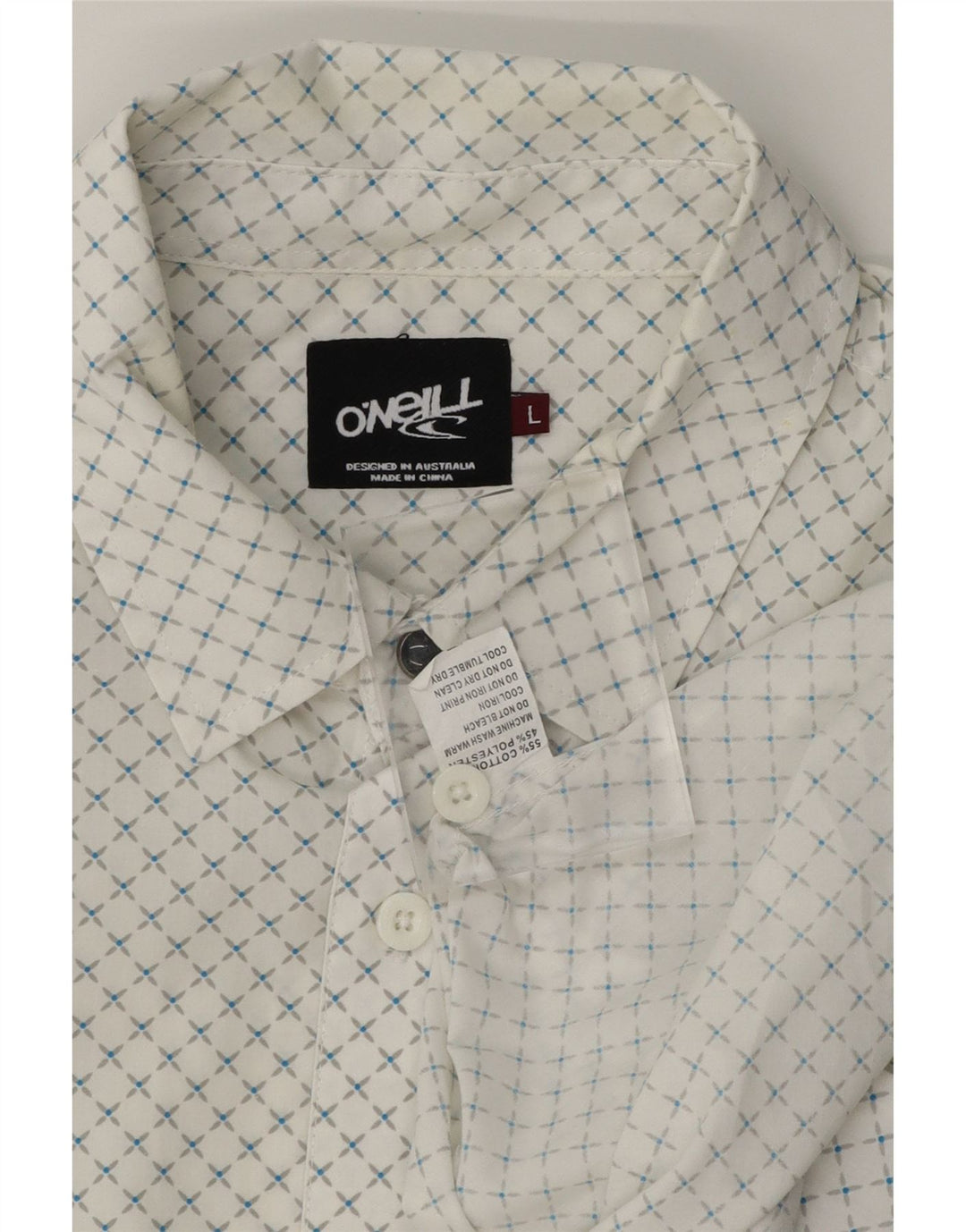 O'NEILL Mens Short Sleeve Shirt Large White Check Cotton Vintage O'Neill and Second-Hand O'Neill from Messina Hembry 