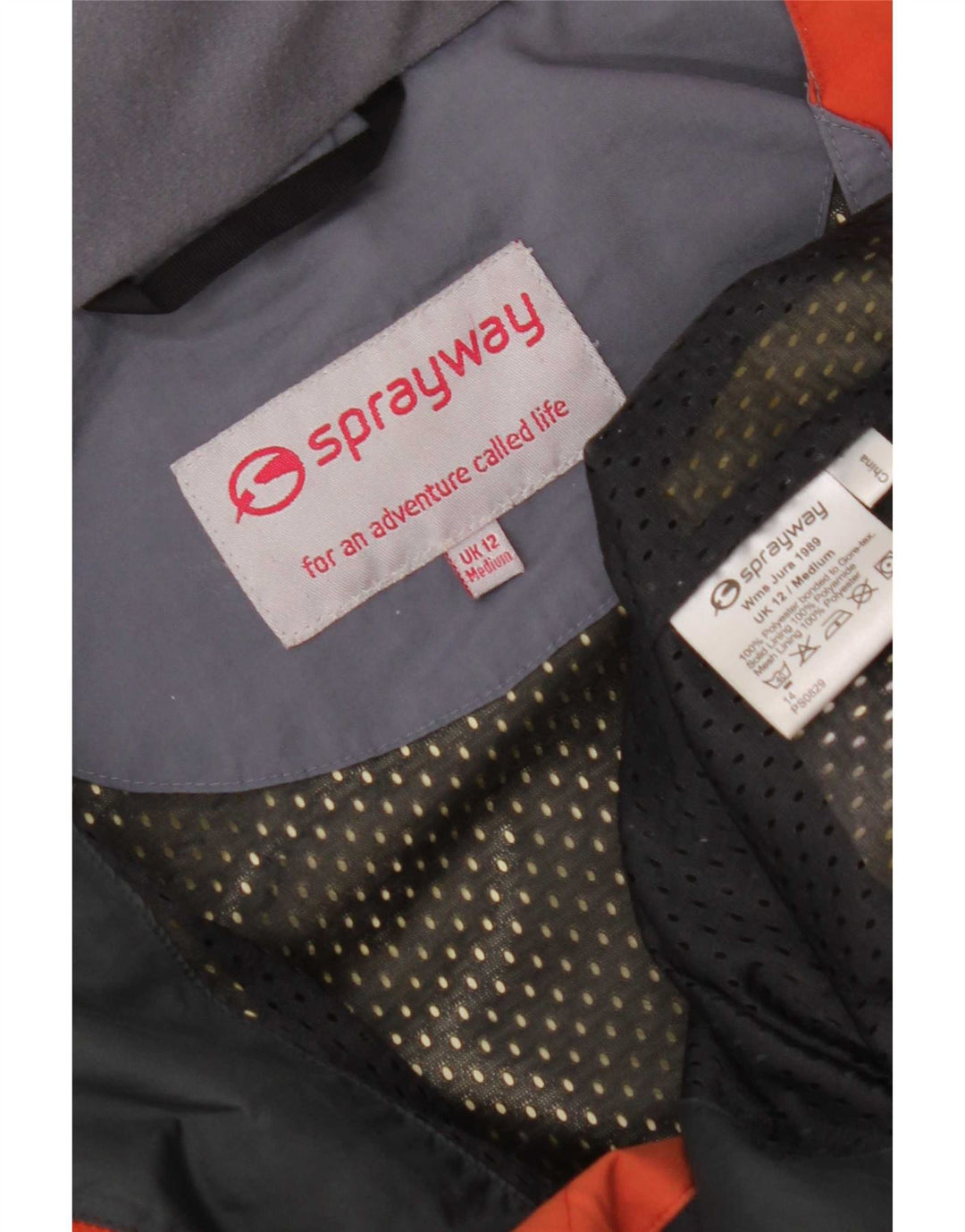 Jaqueta de chuva com capuz feminina Sprayway UK 12 poliéster laranja médio