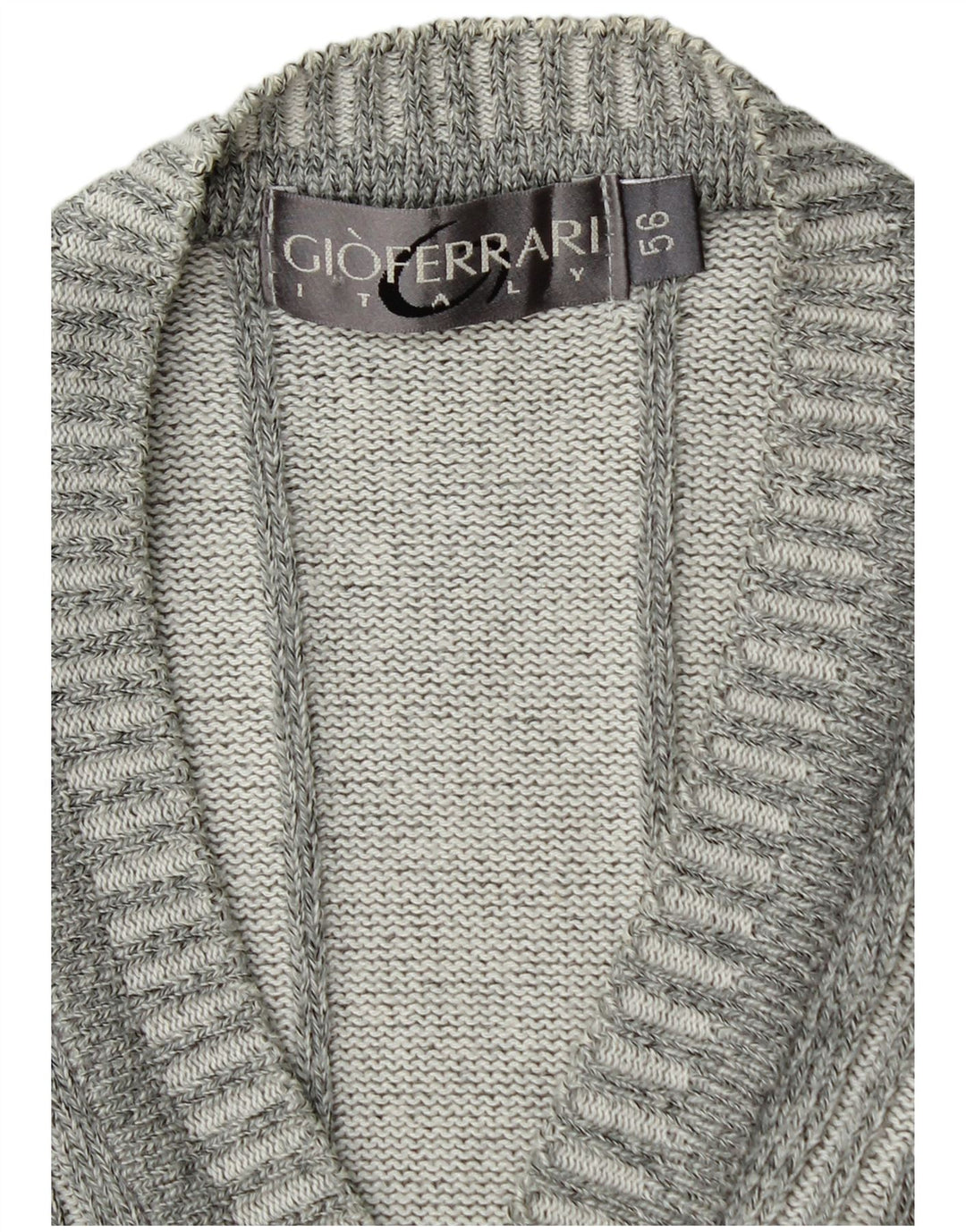 Gioferrari Mens Cardigan Sweater IT 56 XL Grey Striped Cotton