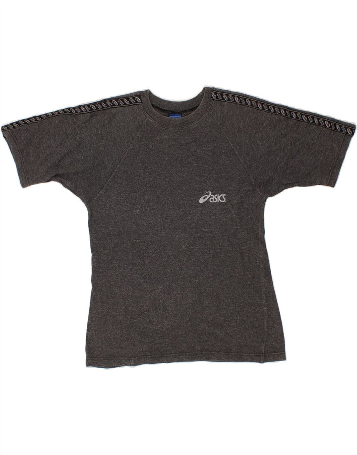 ASICS Womens T-Shirt Top Medium Grey Flecked Cotton Vintage Asics and Second-Hand Asics from Messina Hembry 