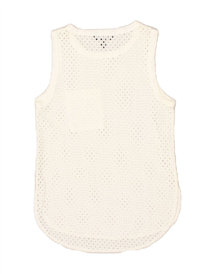 BANANA REPUBLIC Womens Petite See Through Vest Top UK 2 2XS Off White | Vintage Banana Republic | Thrift | Second-Hand Banana Republic | Used Clothing | Messina Hembry 