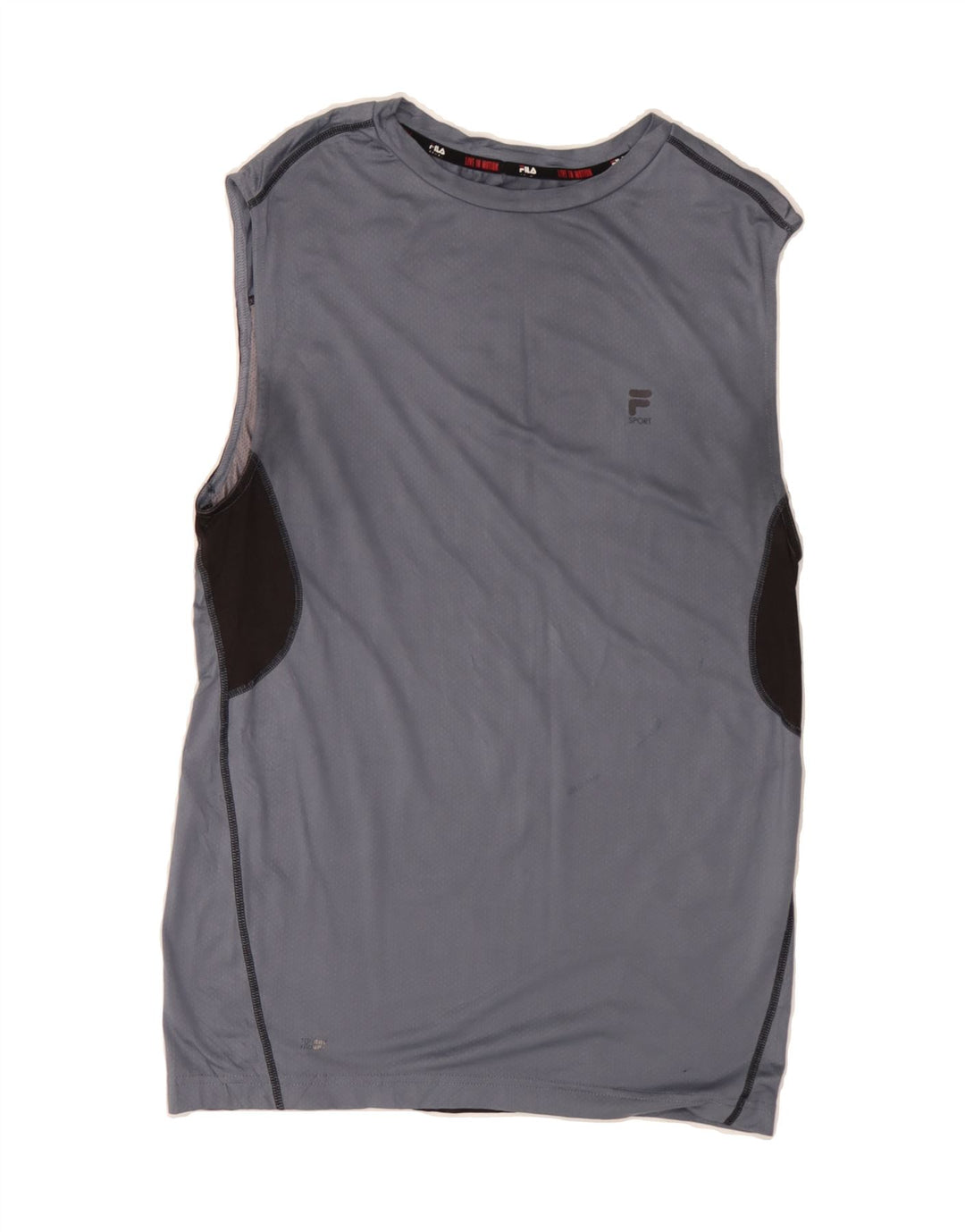 FILA Mens Vest Top Small Grey Colourblock Vintage Fila and Second-Hand Fila from Messina Hembry 