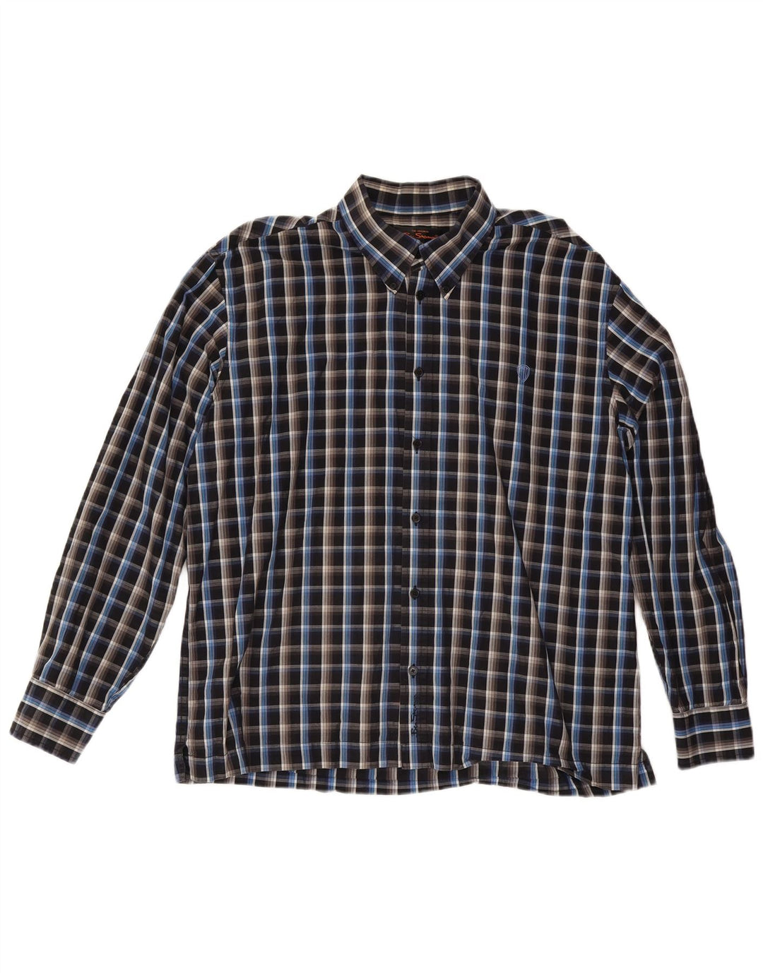Ben Sherman Chemise Homme 2XL Coton à Carreaux Noir