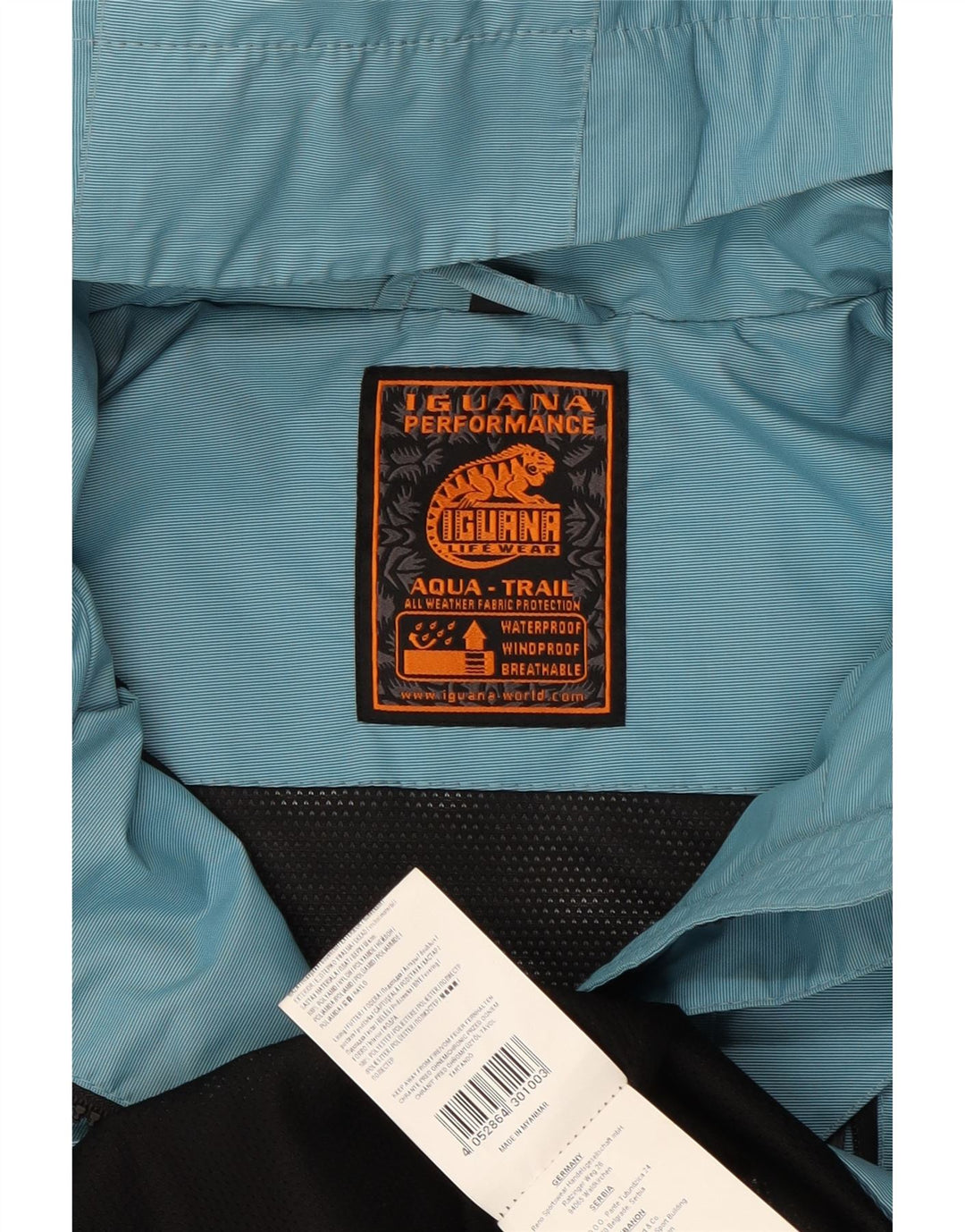 Giacca antipioggia con cappuccio da donna IGUANA EU 40 nylon blu medio