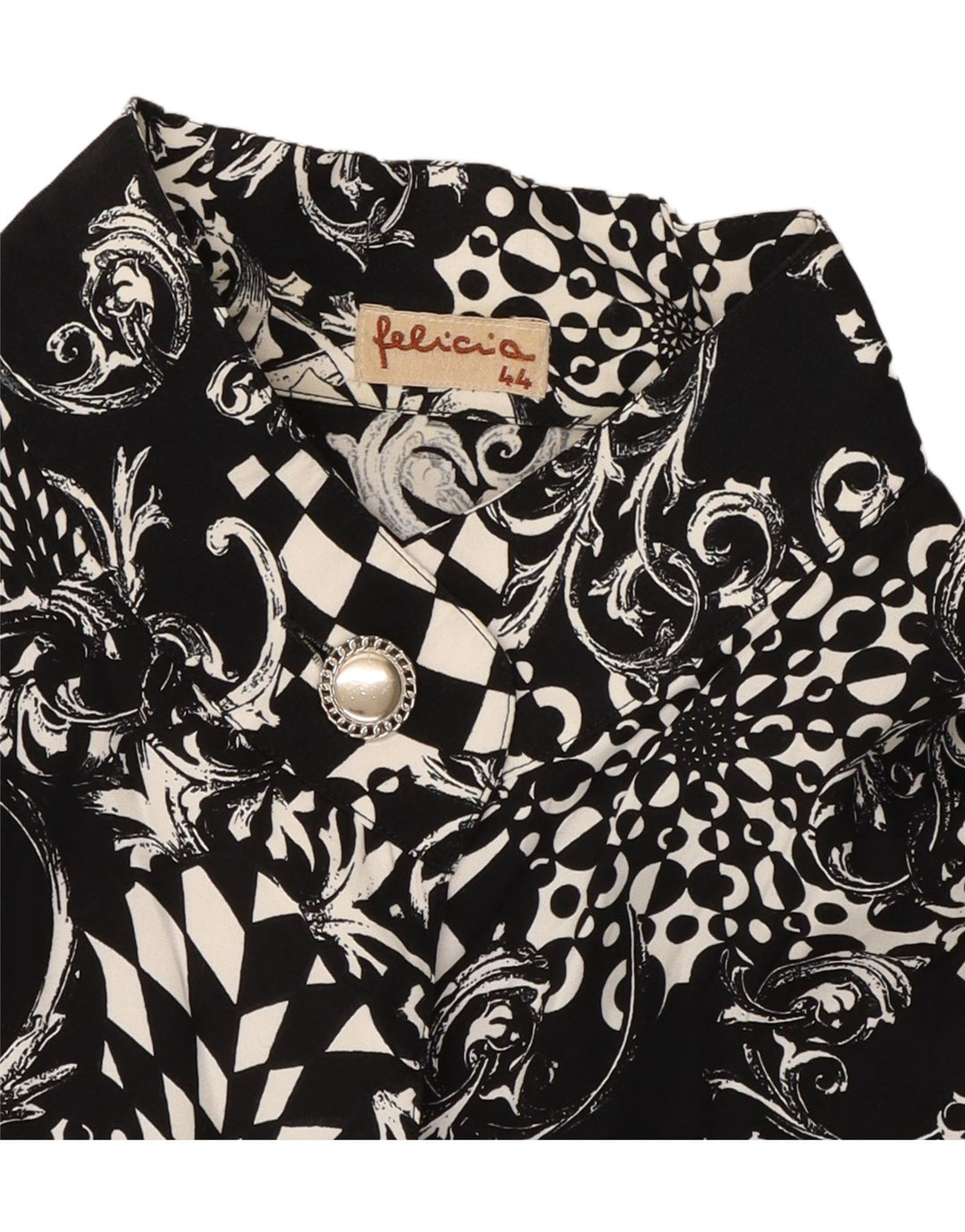 FELICIA Womens Oversized Shirt Blouse IT 44 Medium Black Paisley Vintage Felicia and Second-Hand Felicia from Messina Hembry 