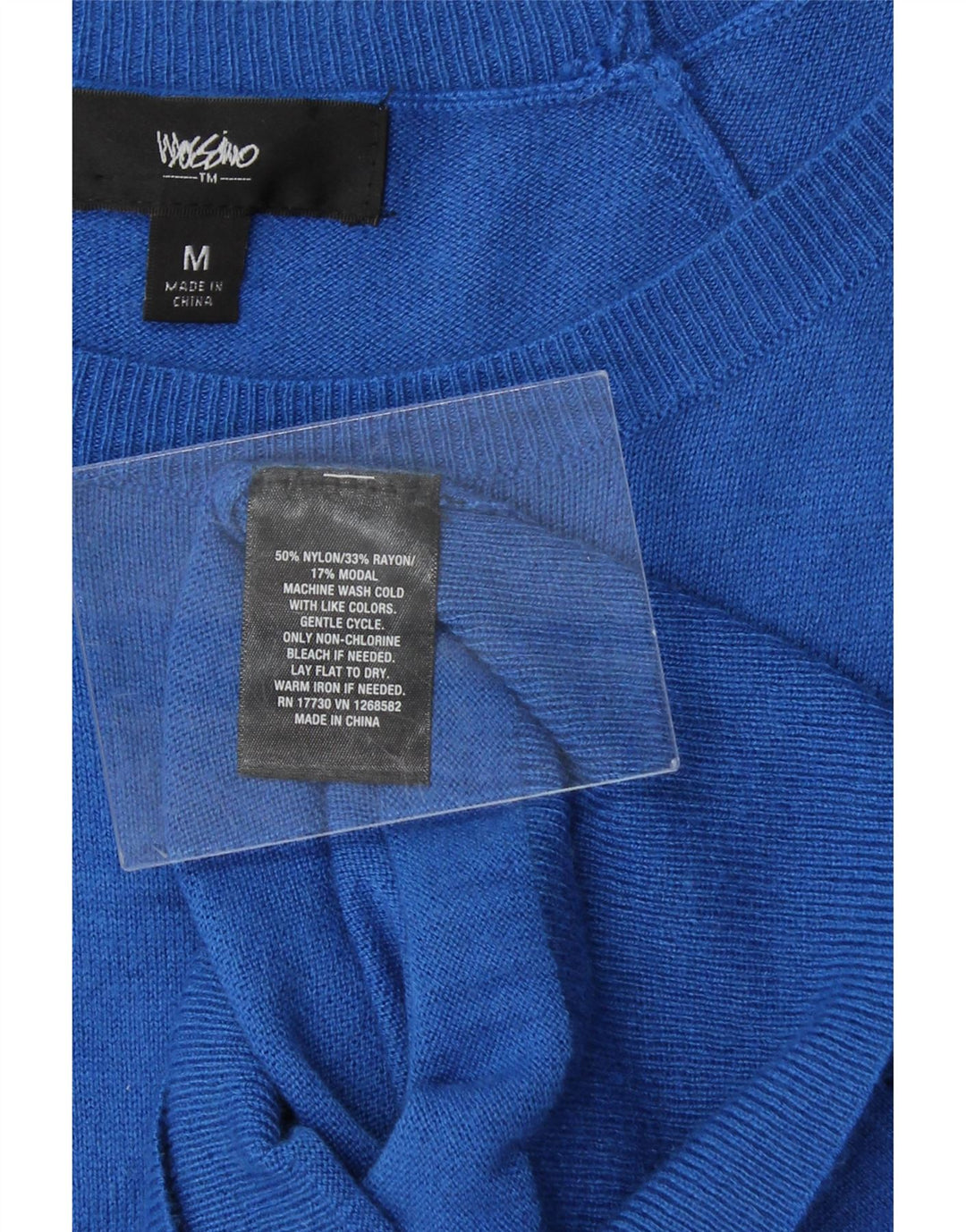 MOSSIMO Womens Boat Neck Jumper Sweater UK 12  Medium Blue Nylon Vintage Mossimo and Second-Hand Mossimo from Messina Hembry 