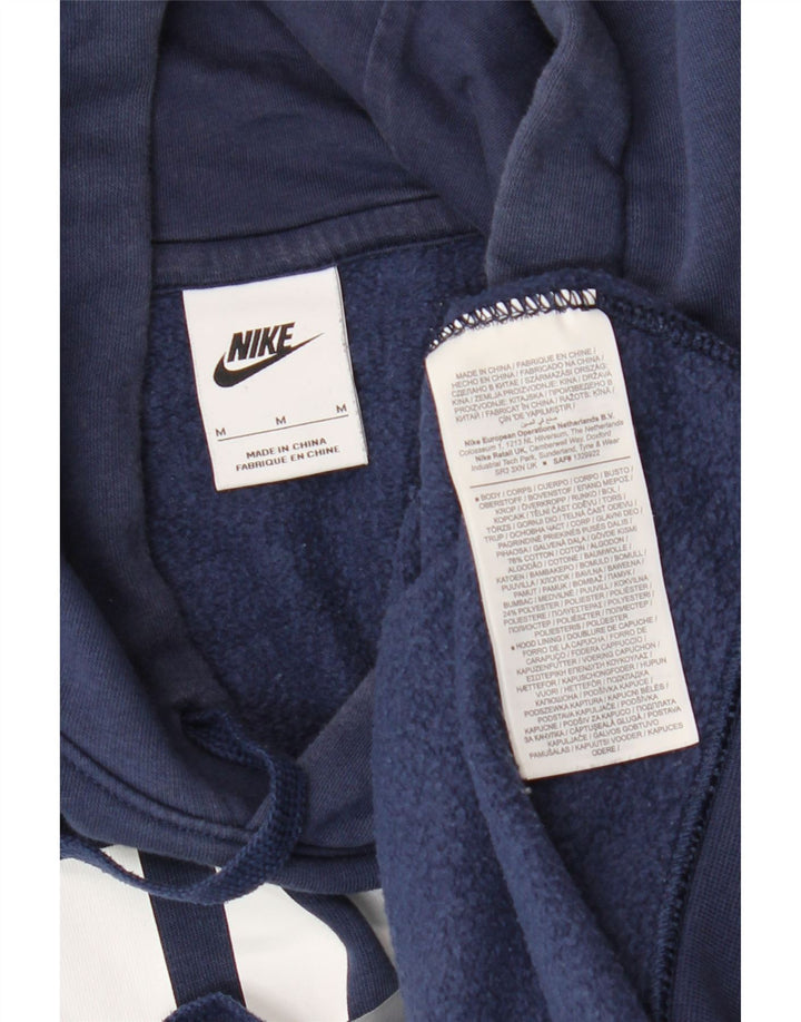 Nike Mens Graphic Hoodie Jumper Medium Navy Blue Cotton