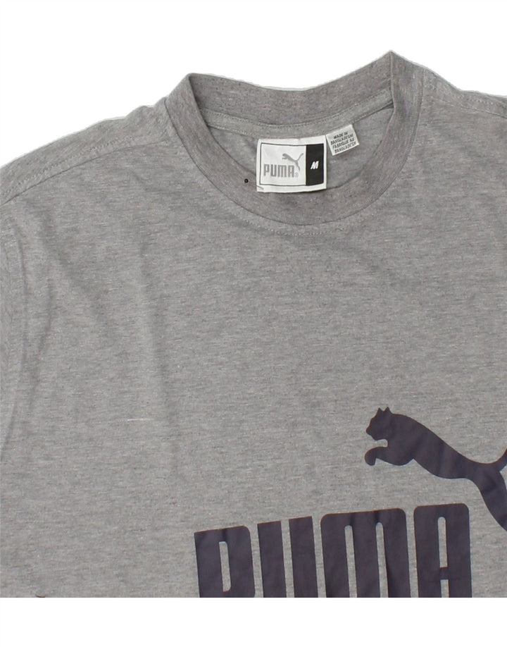 PUMA Mens Graphic T-Shirt Top Medium Grey Cotton Vintage Puma and Second-Hand Puma from Messina Hembry 