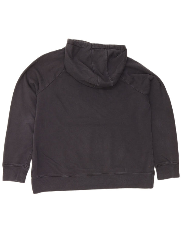 Under Armour Womens Graphic Hoodie Jumper UK 16 Large Navy Blue Cotton