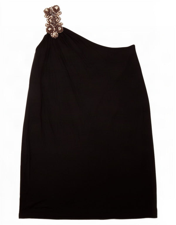 Rochie Topshop pentru femei cu un singur umăr UK 12 Medium Black Viscose