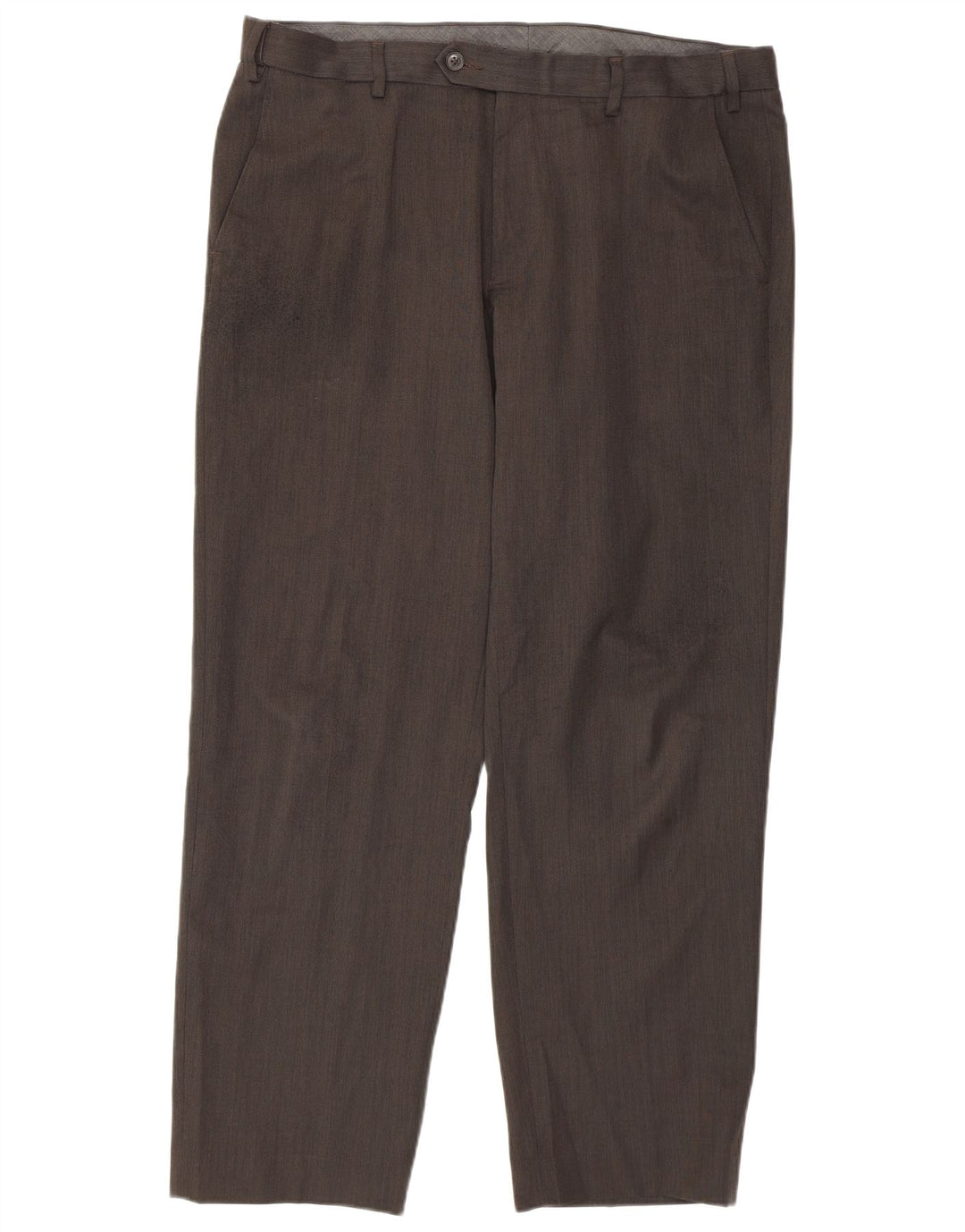 Marks & Spencer Pantalon décontracté coupe classique pour homme W36 L29 Marron Polyester