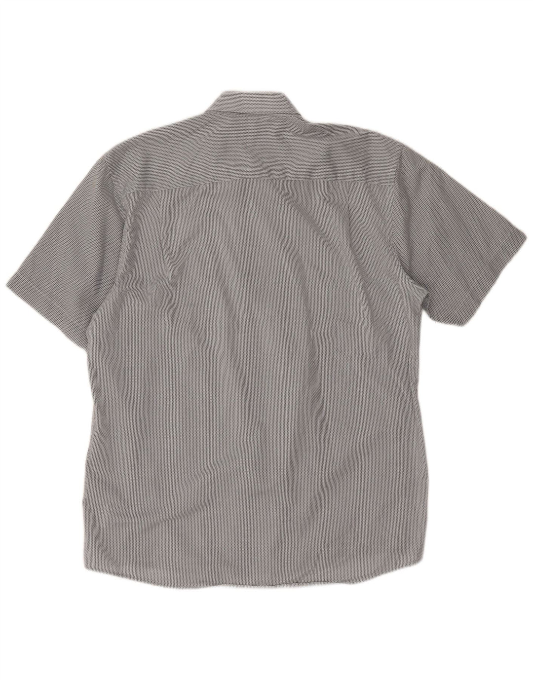 Pierre Cardin Mens Short Sleeve Regular Fit Shirt XL Grey Chevron Polyester