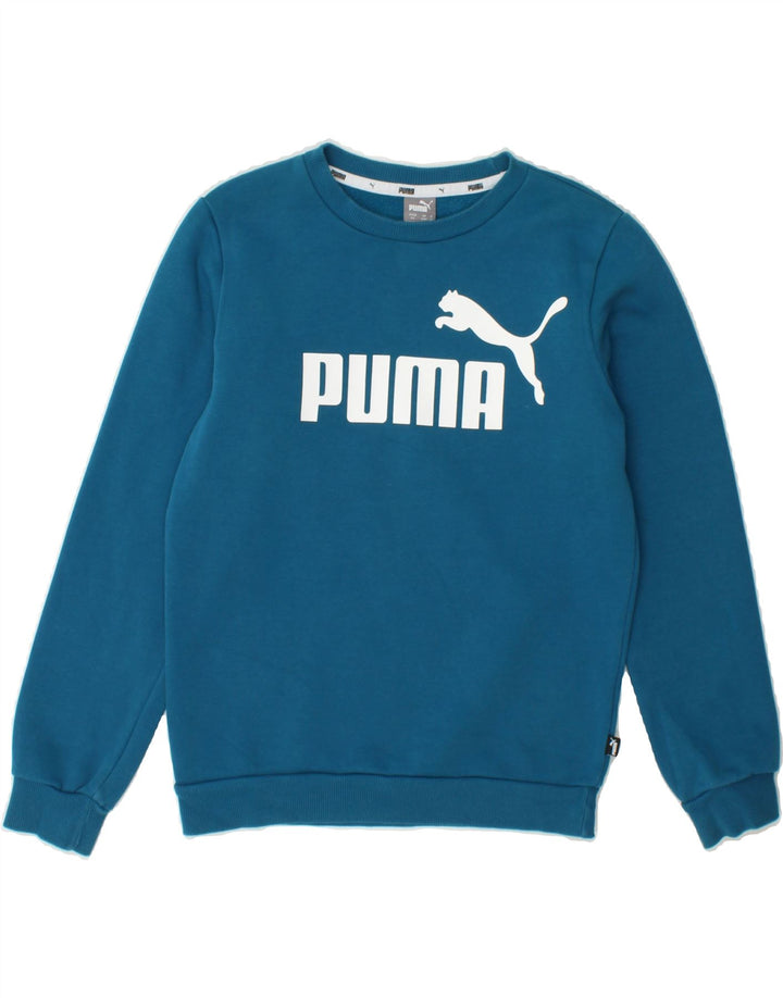 PUMA Boys Graphic Sweatshirt Jumper 11-12 Years  Blue Vintage Puma and Second-Hand Puma from Messina Hembry 