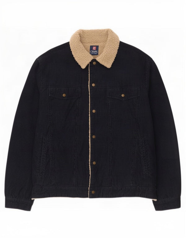 Chaps Mens Tall Sherpa Κοτλέ μπουφάν UK 42 XL Navy Blue Cotton