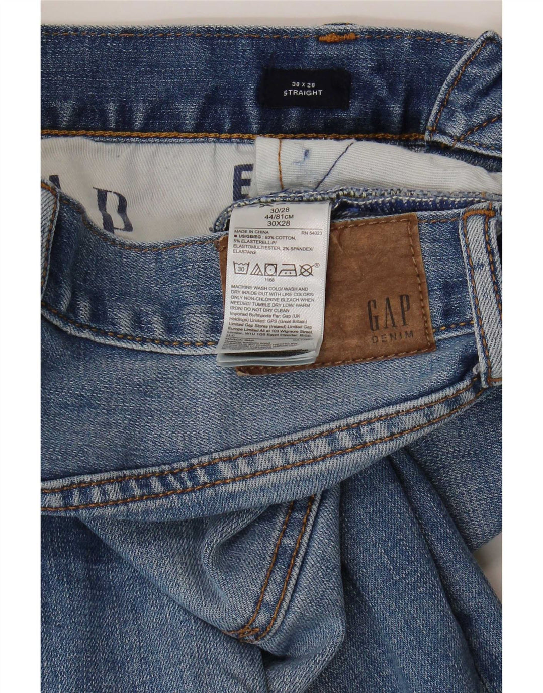 Jeans dritti da uomo Gap W30 L28 cotone blu