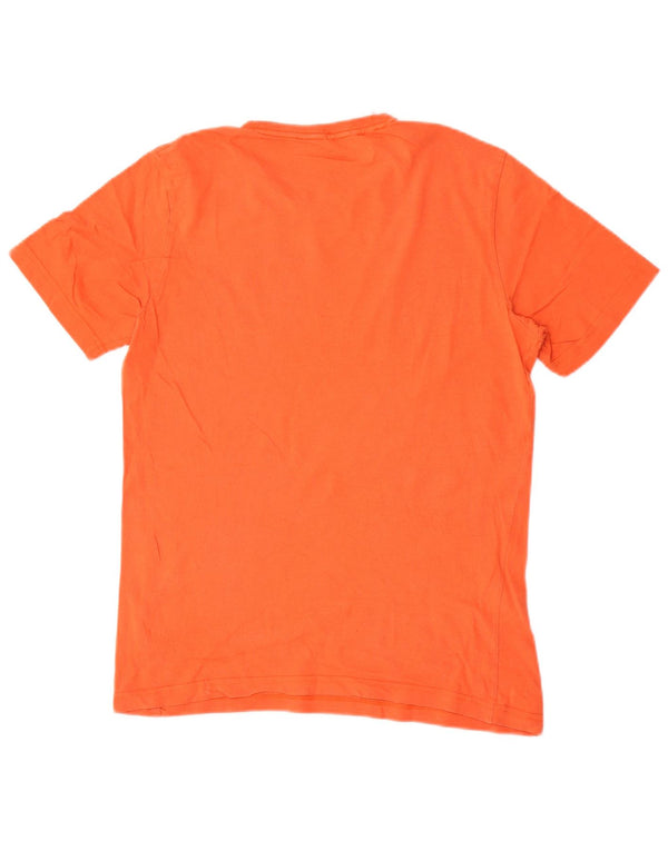 Puma Mens Graphic T-Shirt Top Small Orange Cotton