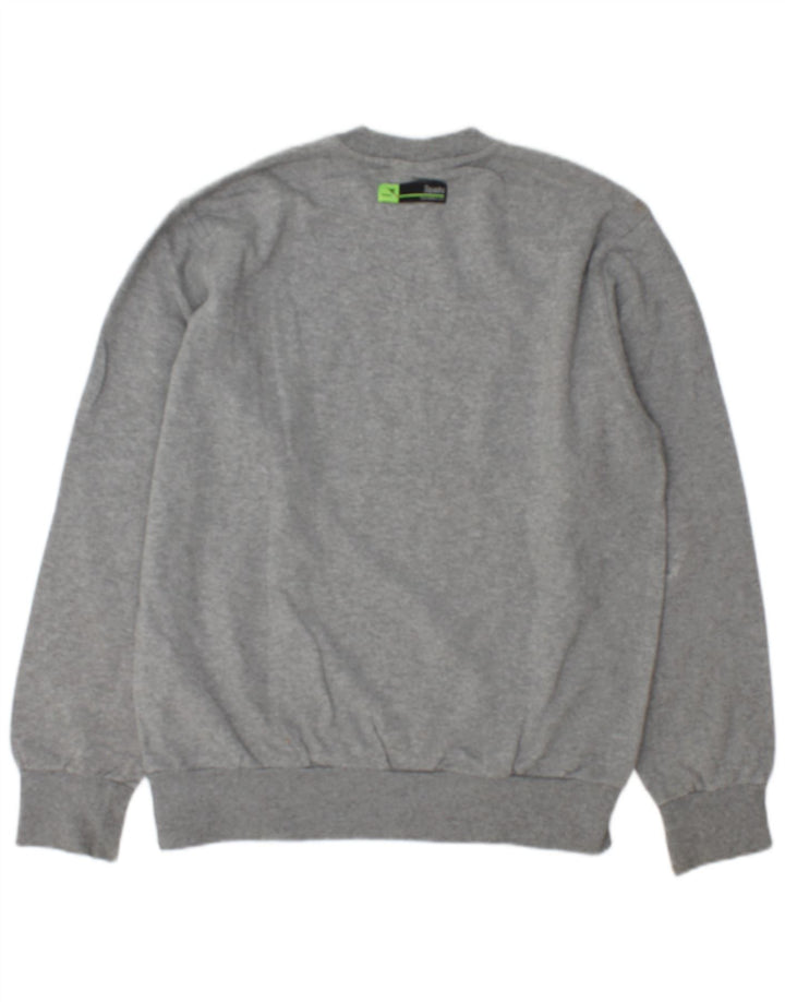 Diadora Mens Graphic Sweatshirt Jumper Medium Grey Cotton