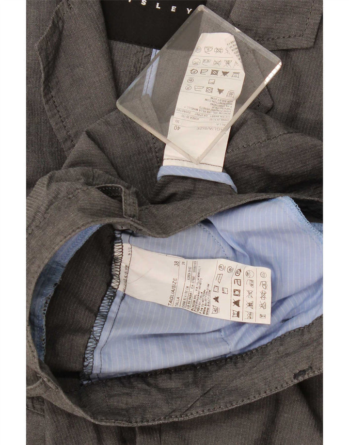 Sisley Womens 3 Button 2 Piece Suit IT 40 Small W28 L23 Grey Cotton