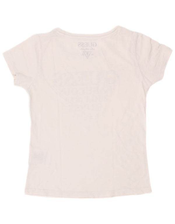 Guess Girls Graphic T-Shirt Top 5-6 Years White Cotton
