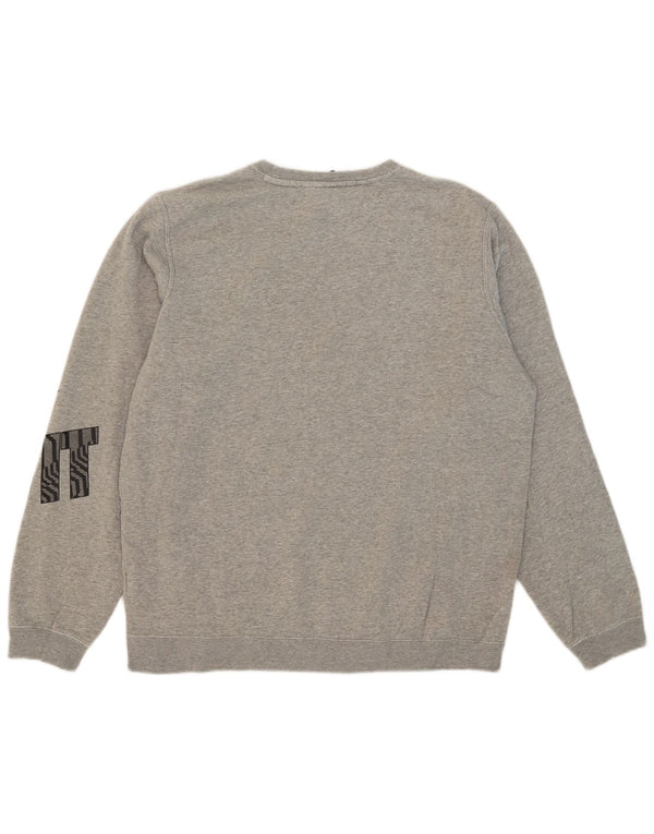 Felpa con grafica Nike da uomo, maglione grande, cotone chiazzato grigio