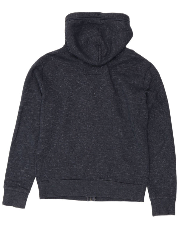 Superdry Mens Zip Hoodie Sweater Medium Navy Blue Flecked Cotton