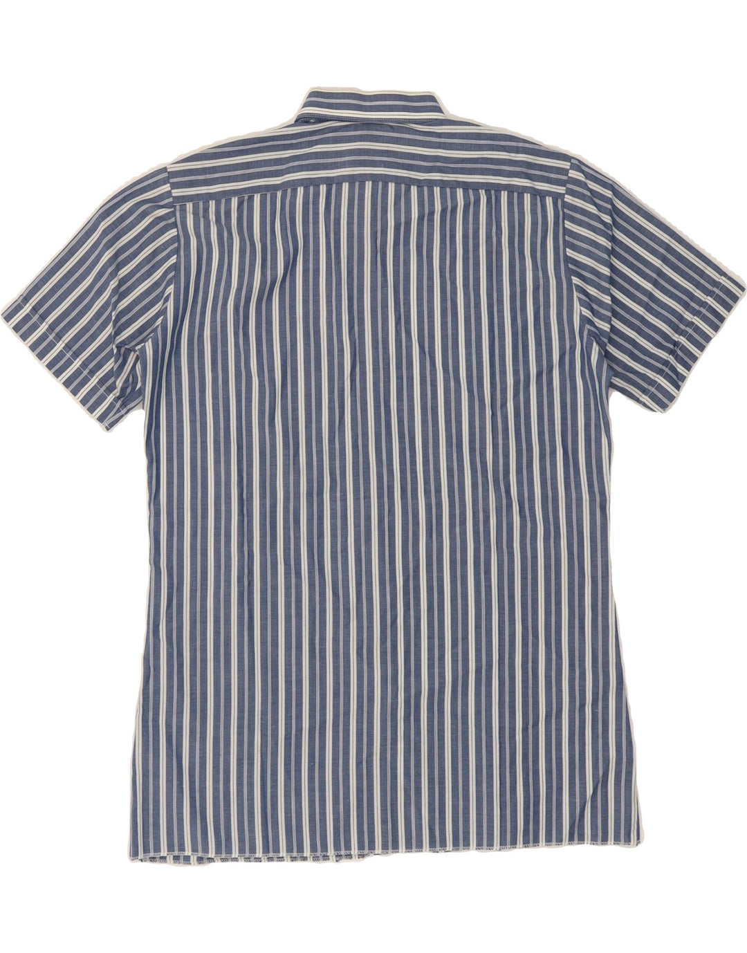 C&A Mens Short Sleeve Shirt Small Navy Blue Pinstripe Polyester Vintage C&A and Second-Hand C&A from Messina Hembry 