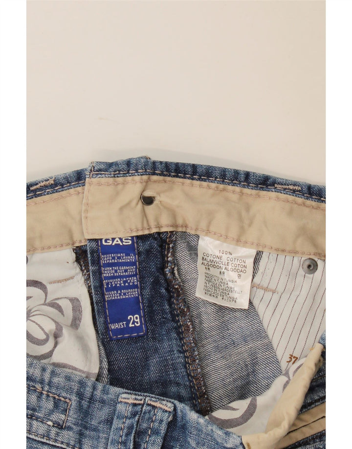 Gas Mens Denim Shorts W29 Small Blue Cotton