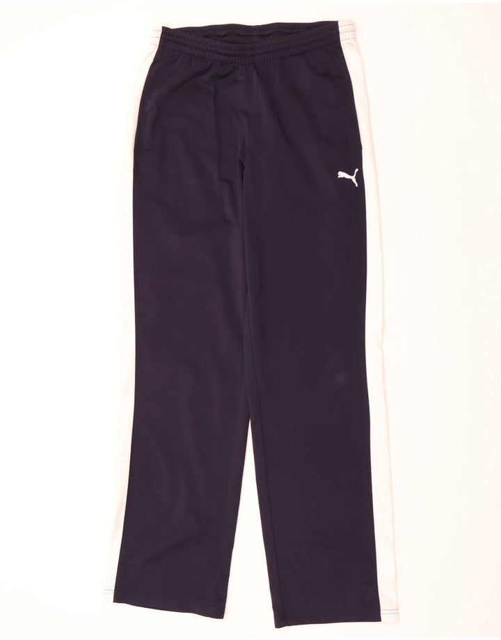 Puma Mens Tracksuit Trousers Medium Navy Blue Colourblock Polyester