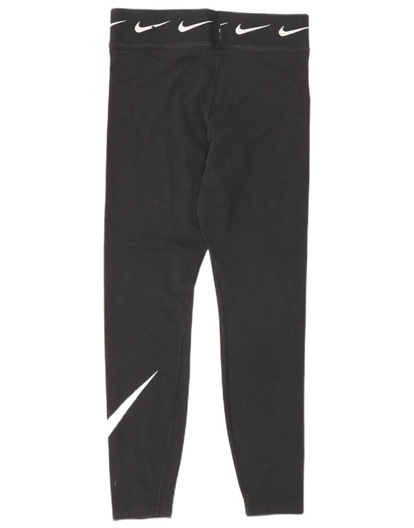 Nike Dame Grafiske Leggings UK 12 Medium Sort Bomuld