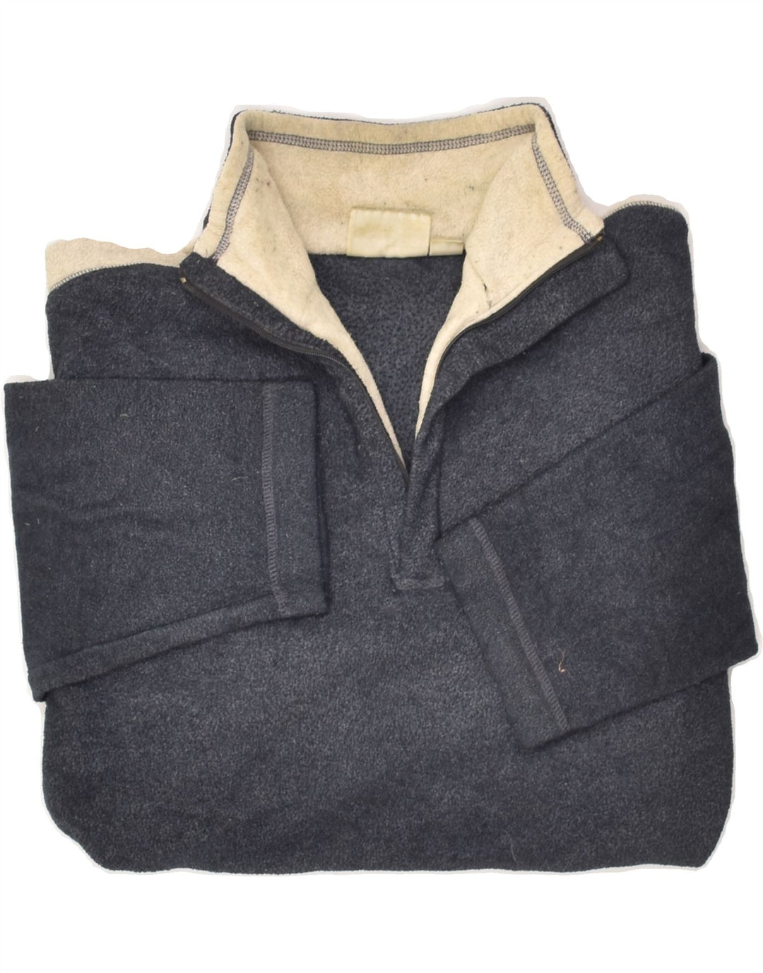 PUMA Mens Zip Neck Fleece Jumper Small Grey Polyester Vintage Puma and Second-Hand Puma from Messina Hembry 