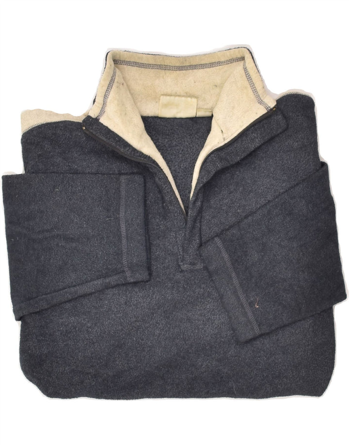 PUMA Mens Zip Neck Fleece Jumper Small Grey Polyester Vintage Puma and Second-Hand Puma from Messina Hembry 