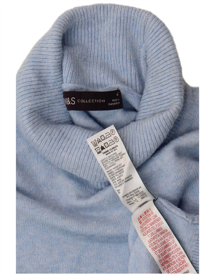 Marks & Spencer Damen Rollkragenpullover, UK 14, Mittelblau, Polyester