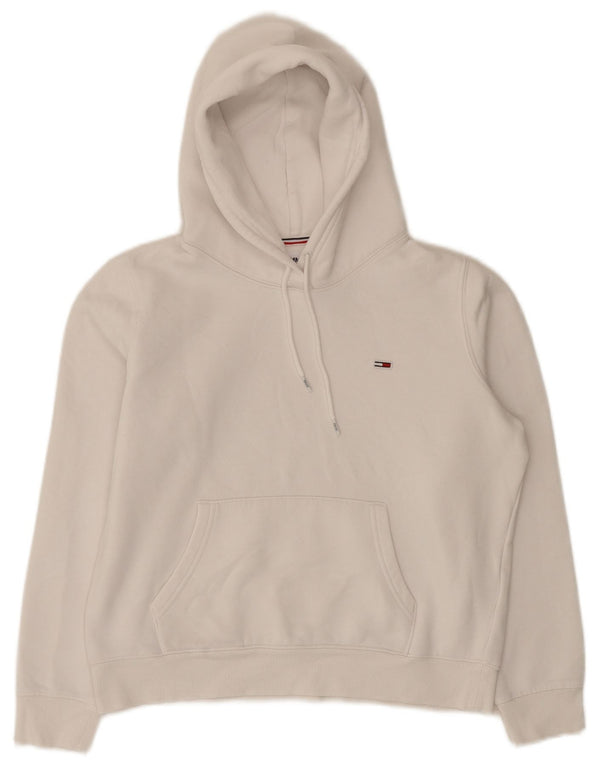 Tommy Hilfiger Damen Kapuzenpullover UK 14 Mittelweiße Baumwolle