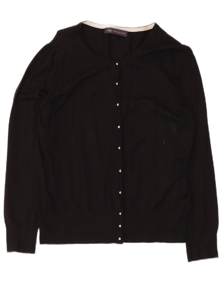 Marks & Spencer Womens Cardigan Sweater UK 14 Medium Black Viscose