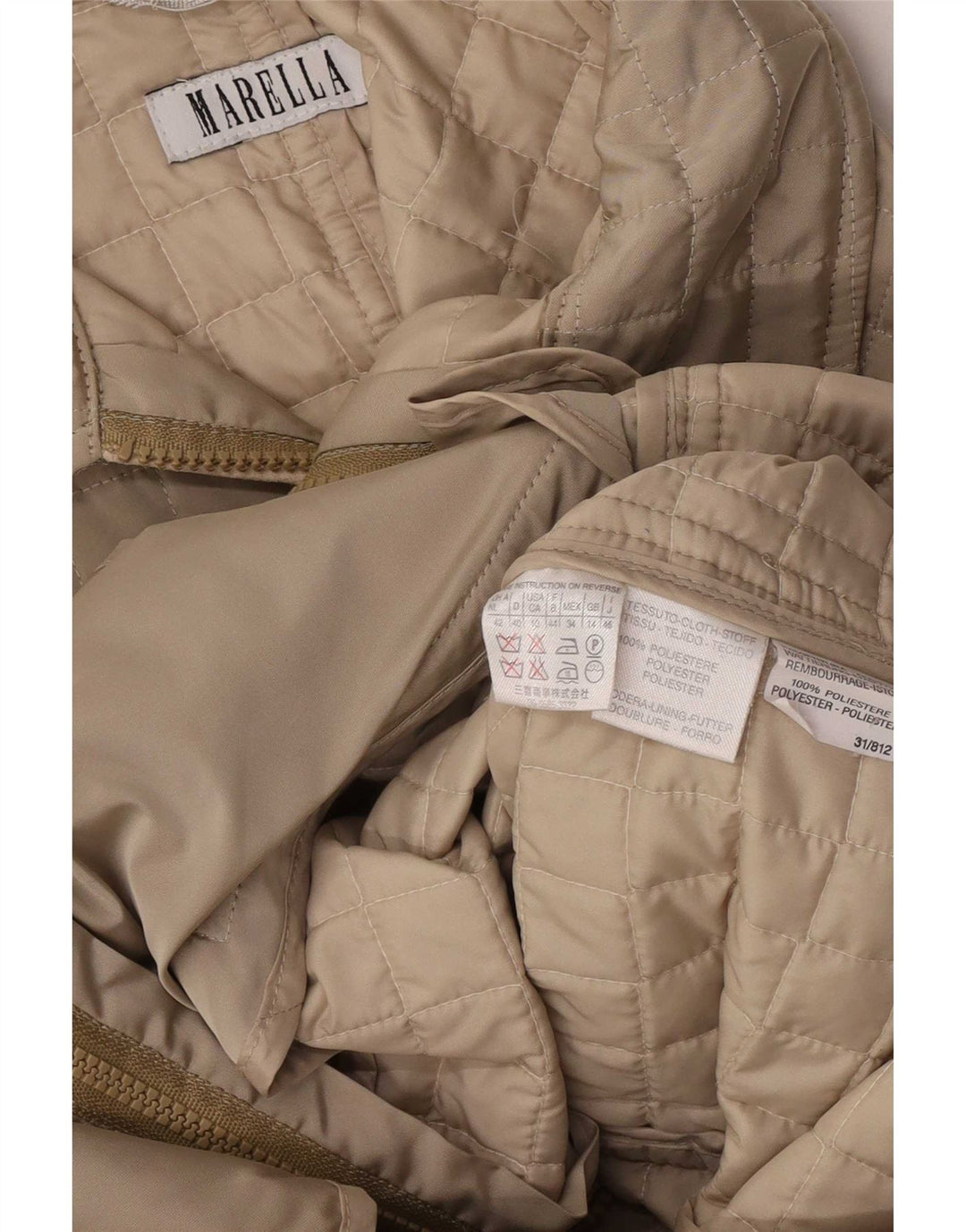 Giacca trapuntata da donna Marella UK 14 Poliestere beige medio